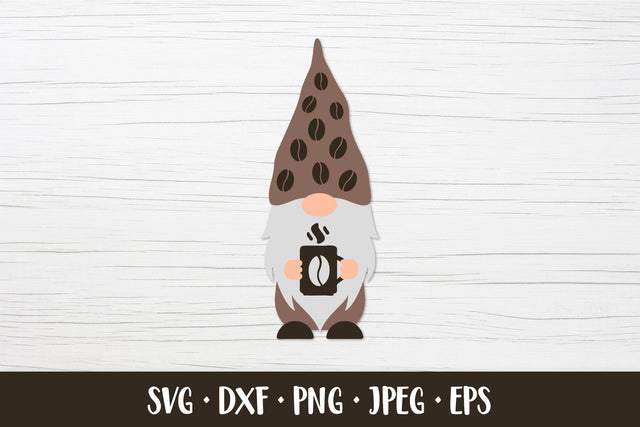 Coffee gnome SVG. Cute gnome holding mug SVG LaBelezoka 