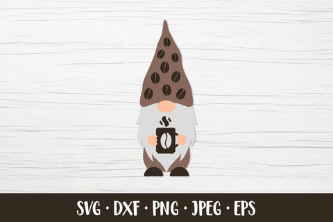 Coffee gnome SVG. Cute gnome holding mug SVG LaBelezoka 