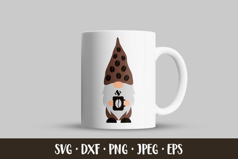 Coffee gnome SVG. Cute gnome holding mug SVG LaBelezoka 