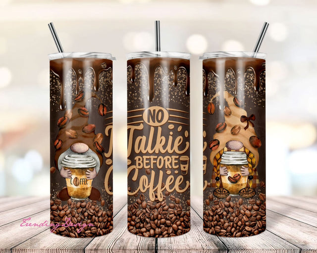 Coffee Gnome Tumbler Wrap PNG, Coffee Lover, 20 oz Skinny Sublimation Tumbler Designs For Tumbler Digital Download Sublimation TrendingDesign 