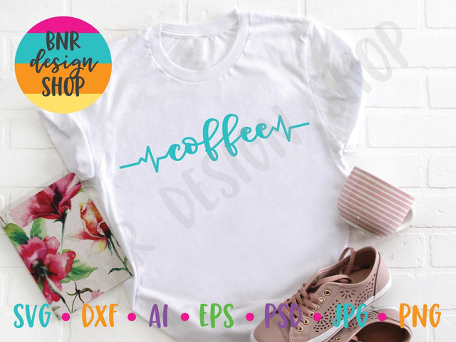 Coffee Heartbeat SVG SVG BNRDesignShop 