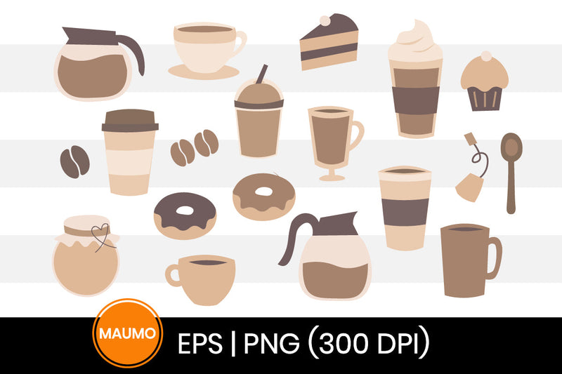 Coffee illustration set bundle Sublimation Maumo Designs 
