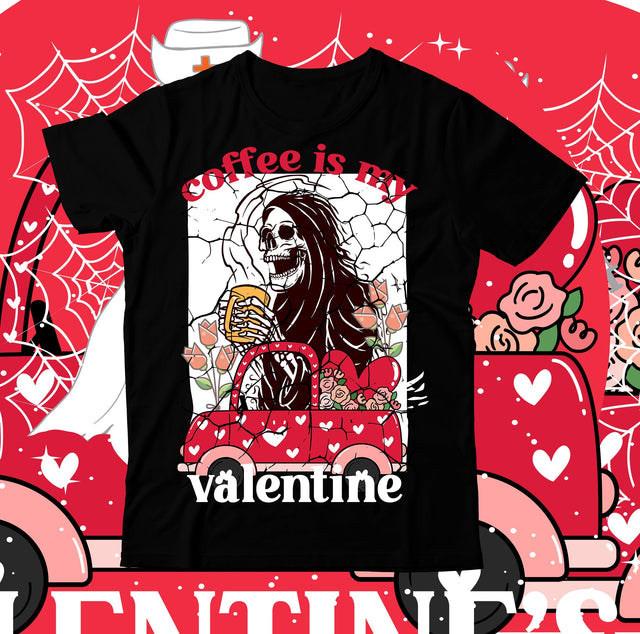 Coffee is My Valentine SVGv Cut File, Coffee is My Valentine SVG Design SVG BlackCatsMedia 