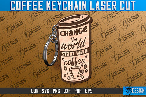 Coffee Keychain Laser Cut | Funny Quotes SVG SVG Fly Design 