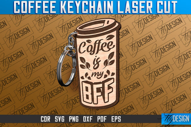 Coffee Keychain Laser Cut | Funny Quotes SVG SVG Fly Design 