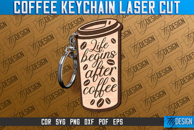 Coffee Keychain Laser Cut | Funny Quotes SVG SVG Fly Design 