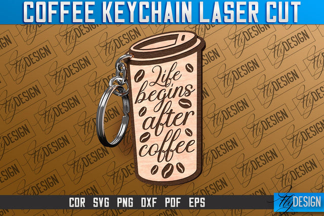 Coffee Keychain Laser Cut | Funny Quotes SVG SVG Fly Design 