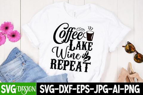 Coffee Lake Wine Repeat SVG Cut File,Coffee Lake Wine Repeat SVG Quotes , Coffee SVG Cut File SVG BlackCatsMedia 