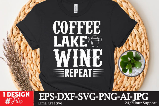 Coffee Lake Wine Repeat SVG Cute File SVG Insomnia Std 