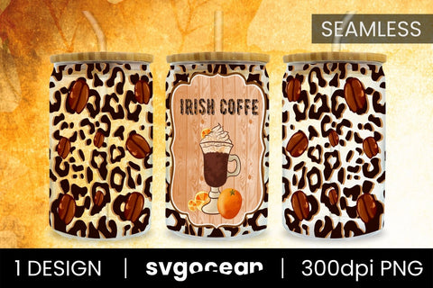 Coffee Libbey Wrap Design | PNG | 16 Oz Libbey Glass Sublimation SvgOcean 