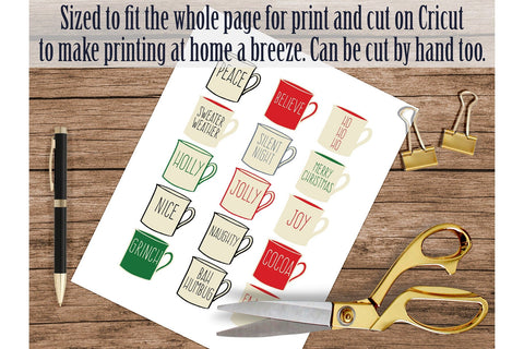 Coffee Lover's Christmas Stickers | Scrapbook & Journal Stickers Sublimation AlexandHer Digital Art 