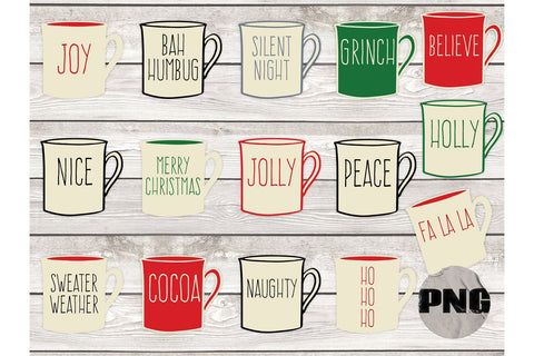 Coffee Lover's Christmas Stickers | Scrapbook & Journal Stickers Sublimation AlexandHer Digital Art 