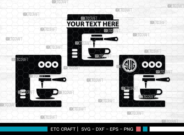 Coffee Maker Set Monogram, Coffee Maker Set Silhouette, Coffee Maker Set SVG, Coffee Maker Svg, Coffee Maker Set Svg, Coffee Svg, Coffee Maker Bundle, SB00167 SVG ETC Craft 