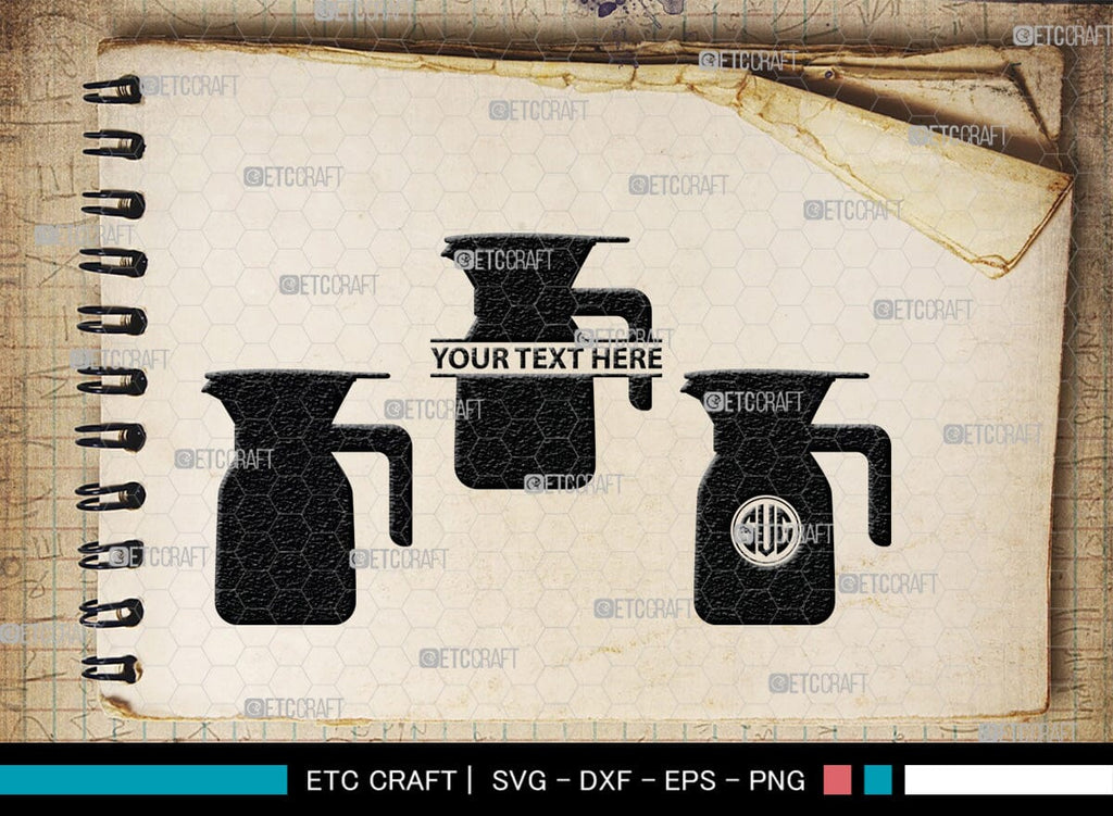 Coffee Maker Set Monogram, Coffee Maker Set Silhouette, Coffee Maker ...
