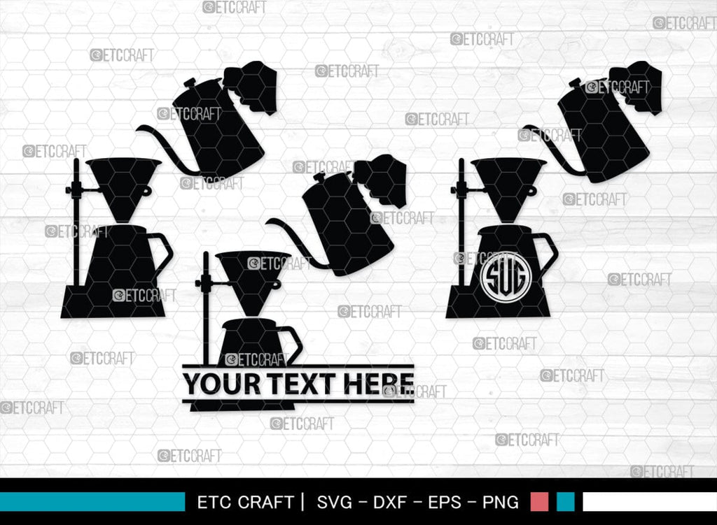 Coffee Maker Set Monogram, Coffee Maker Set Silhouette, Coffee Maker ...