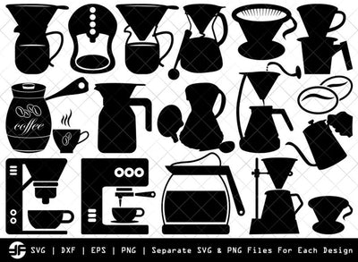 Coffee Maker Set SVG | Silhouette Bundle | SVG Cut File SVG ETC Craft 
