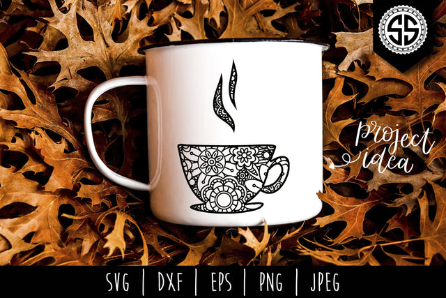 Coffee Mandala Zentangle SVG SavoringSurprises 