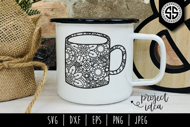 Coffee Mandala Zentangle SVG SavoringSurprises 