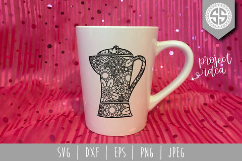 Coffee Mandala Zentangle SVG SavoringSurprises 
