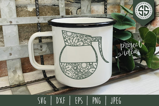 Coffee Mandala Zentangle SVG SavoringSurprises 