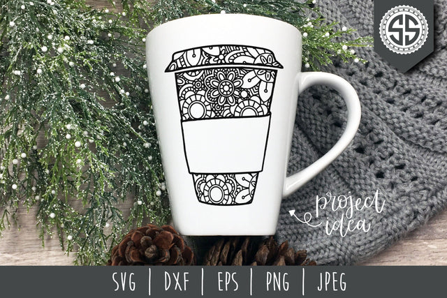 Coffee Mandala Zentangle SVG SavoringSurprises 