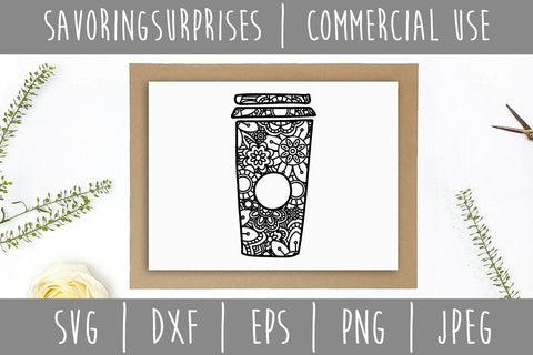 Coffee Mandala Zentangle SVG SavoringSurprises 