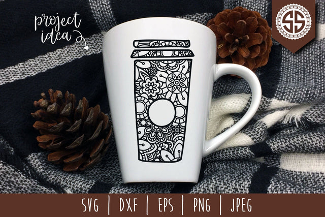 Coffee Mandala Zentangle SVG SavoringSurprises 