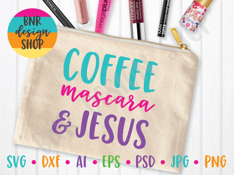 Coffee Mascara and Jesus SVG SVG BNRDesignShop 