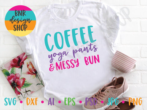 Coffee Mascara and Messy Bun SVG SVG BNRDesignShop 