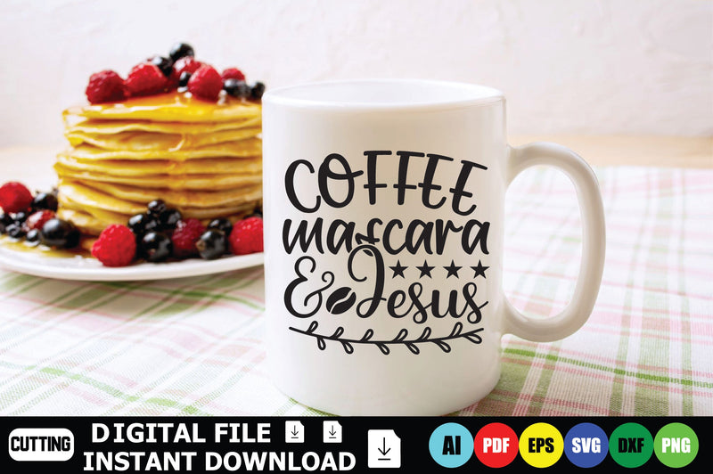 Coffee Mascara & Jesus SVG Shahin alam 