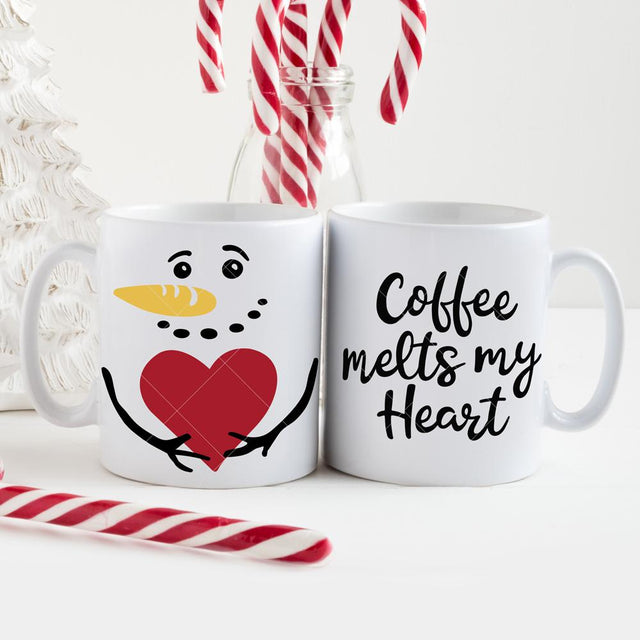 Coffee melts my Heart - Winter Mug SVG SVG Chameleon Cuttables 
