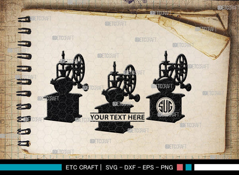 Coffee Mill Monogram, Coffee Mill Silhouette, Coffee Mill SVG, Coffee Grinder Svg, Caffeine Svg, Coffee Svg, SB00168 SVG ETC Craft 