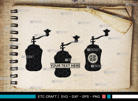 Coffee Mill Monogram, Coffee Mill Silhouette, Coffee Mill SVG, Coffee Grinder Svg, Caffeine Svg, Coffee Svg, SB00168 SVG ETC Craft 