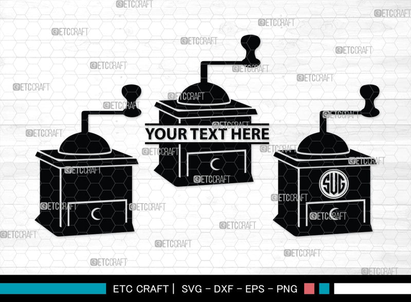 Coffee Mill Monogram, Coffee Mill Silhouette, Coffee Mill SVG, Coffee Grinder Svg, Caffeine Svg, Coffee Svg, SB00168 SVG ETC Craft 