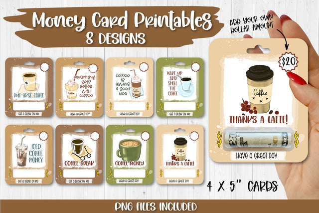 Coffee Money Card PNG Designs | Printable PNG Sublimation TatiStudio 
