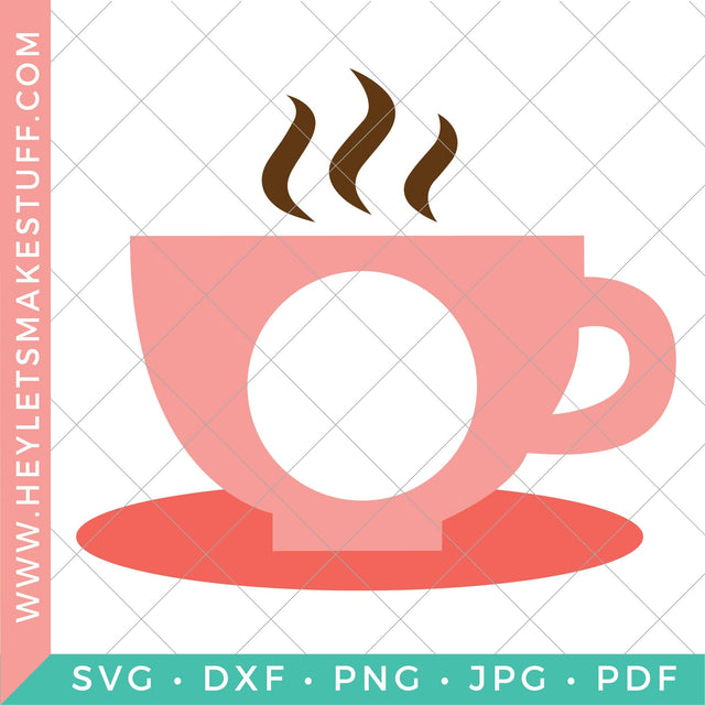 Coffee Monogram 3 SVG Hey Let's Make Stuff 