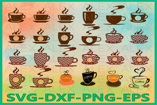 Coffee Monogram Svg SVG AlexSVGStudio 