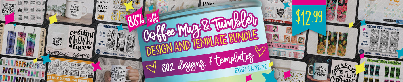 Coffee Mug and Tumbler Design & Template Bundle