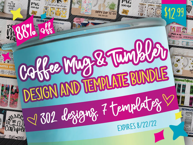 Coffee Mug and Tumbler Design & Template Bundle Bundle So Fontsy Design Shop 