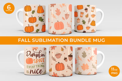 Coffee mug bundle fall sublimation mug design SVG KMarinaDesign 