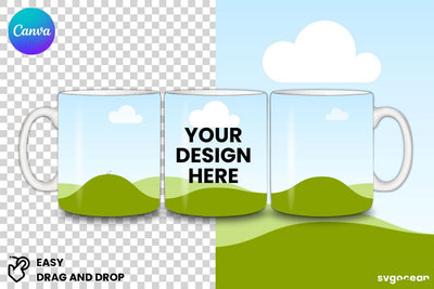 Coffee Mug Canva Mockup | Drag & Drop Mock Up Photo SvgOcean 