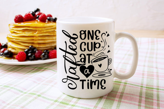 Coffee Mug Design SVG Quotes Crafted One Cup At A Time SVG dapiyupi store 