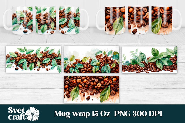 Coffee mug sublimation design | Coffee beans mug Sublimation Svetana Studio 