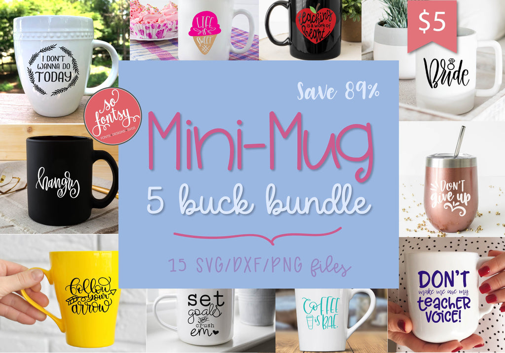 Coffee Mug SVG Design Bundle | So Fontsy