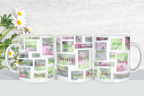 Coffee mug wrap, kind words png Sublimation LuckyTurtleArt 