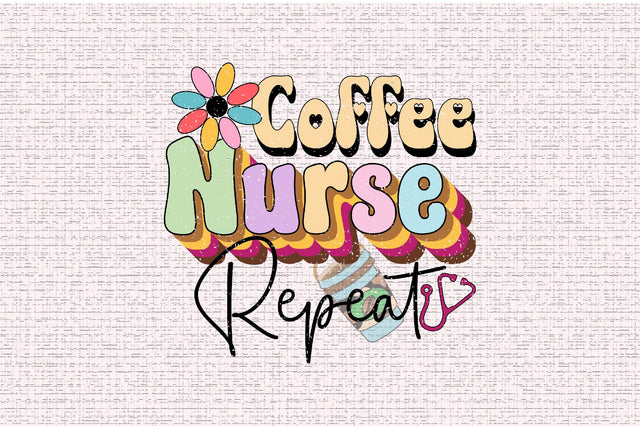 Coffee Nurse repeat Sublimation SVGArt 