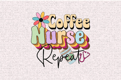 Coffee Nurse repeat Sublimation SVGArt 
