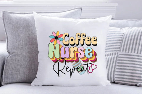 Coffee Nurse repeat Sublimation SVGArt 