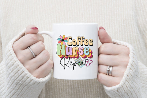 Coffee Nurse repeat Sublimation SVGArt 