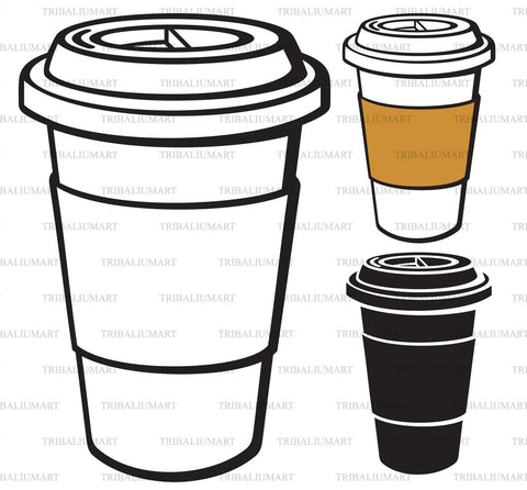 Coffee paper cup SVG TribaliumArtSF 